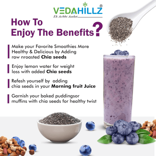 Vedahillz Chia Seeds for Heart Health and Vitality Made from Premium Chia Seeds